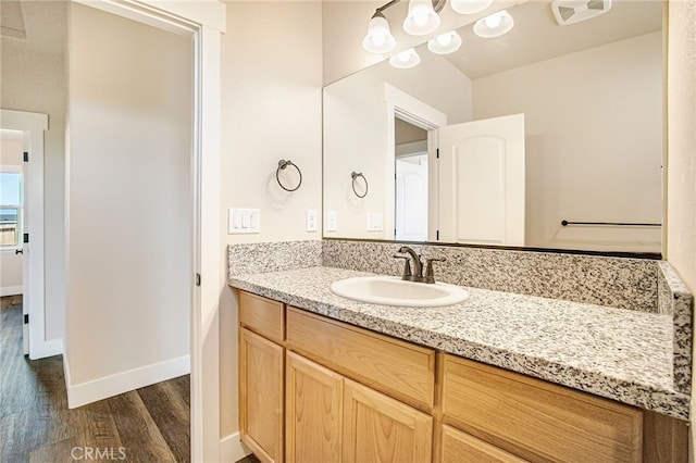 836 Regnier Ln, Paradise, CA 95969 - bathroom featuring wood finished floors and vanity
