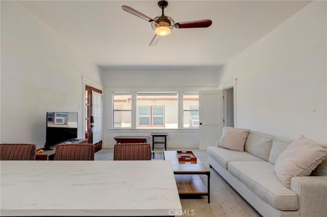 571 W 17th St, San Pedro, CA 90731 - living area with a ceiling fan and baseboards