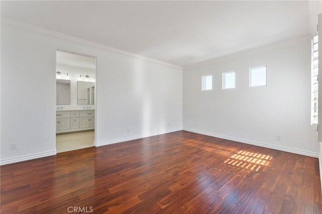49 Eaglecreek, Irvine, CA 92618 - empty room featuring wood-type flooring and ornamental molding
