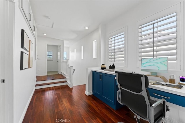 49 Eaglecreek, Irvine, CA 92618 - office with dark wood-type flooring and recessed lighting