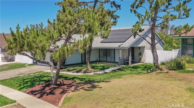 3966 Laurel Ct, Chino Hills, CA 91709 - view of front facade with solar panels, stucco siding, and roof with shingles