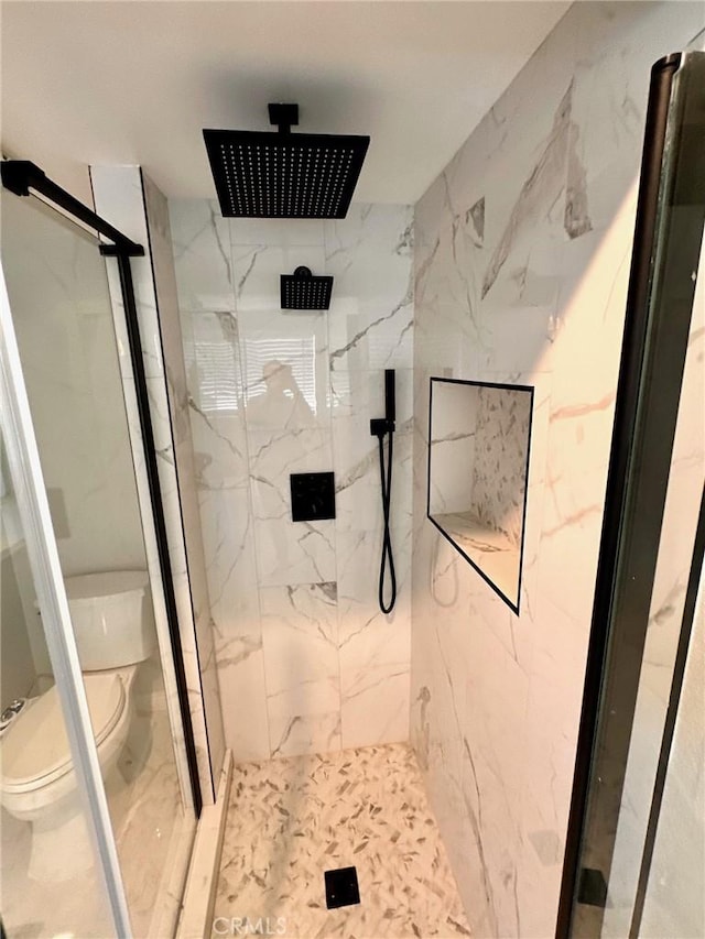 13067 Winterpark Way, Riverside, CA 92503 - bathroom featuring a marble finish shower and marble finish floors