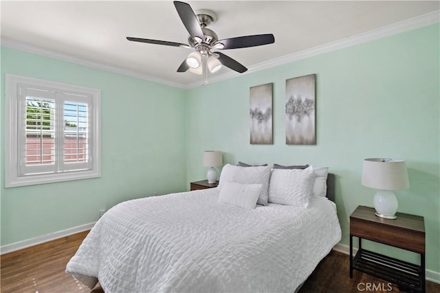 9662 Crosby Ave, Garden Grove, CA 92844 - bedroom featuring crown molding, wood finished floors, and a ceiling fan