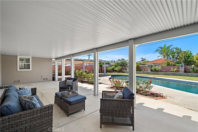 9662 Crosby Ave, Garden Grove, CA 92844 - fenced backyard featuring outdoor lounge area and a patio