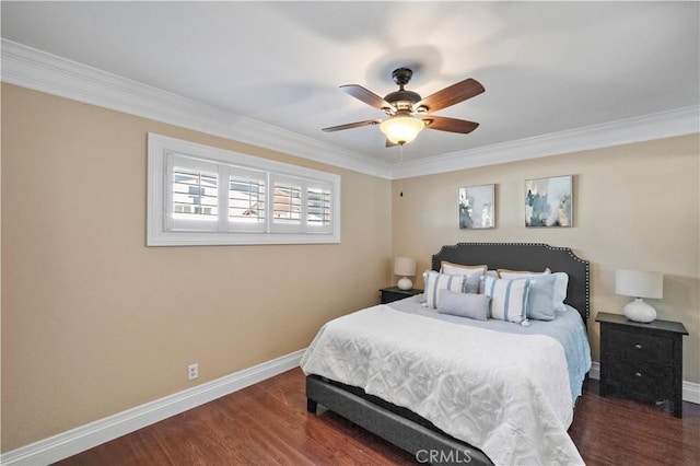9662 Crosby Ave, Garden Grove, CA 92844 - bedroom with wood finished floors, ornamental molding, and a ceiling fan