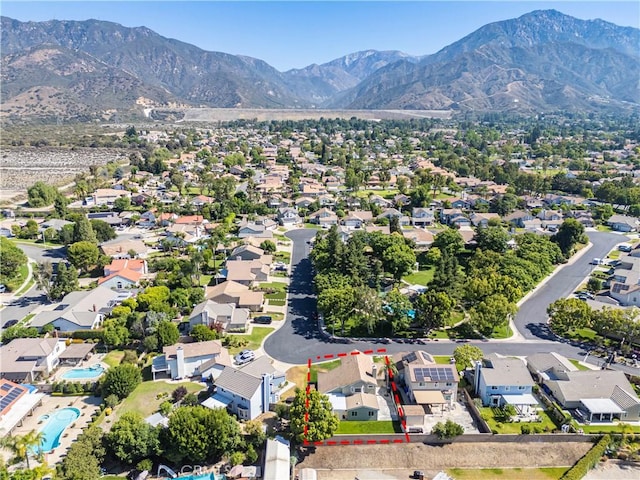 1440 Amanda Pl, Upland, CA 91784 - view of property location with property parcel outlined, a mountain backdrop, and nearby suburban area