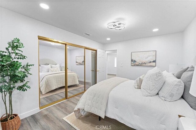 4802 Brookway Ave, Yorba Linda, CA 92886 - bedroom with wood finished floors, a closet, and recessed lighting