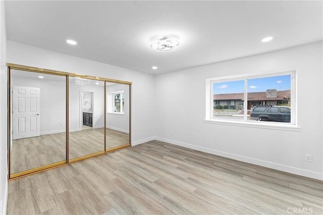 4802 Brookway Ave, Yorba Linda, CA 92886 - unfurnished bedroom featuring wood finished floors, recessed lighting, and a closet