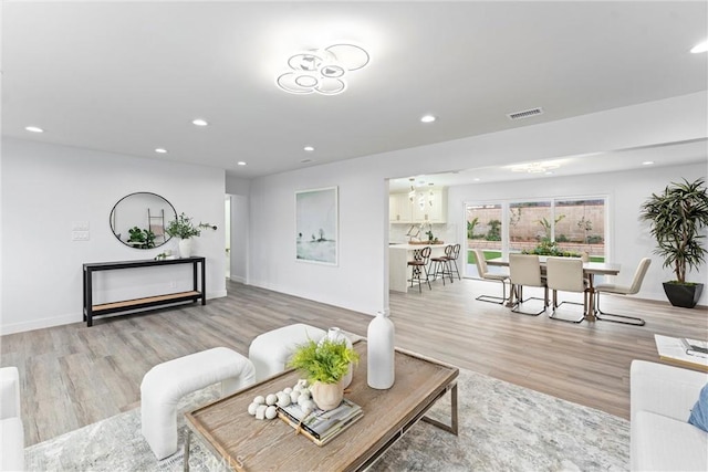 4802 Brookway Ave, Yorba Linda, CA 92886 - living area featuring wood finished floors and recessed lighting