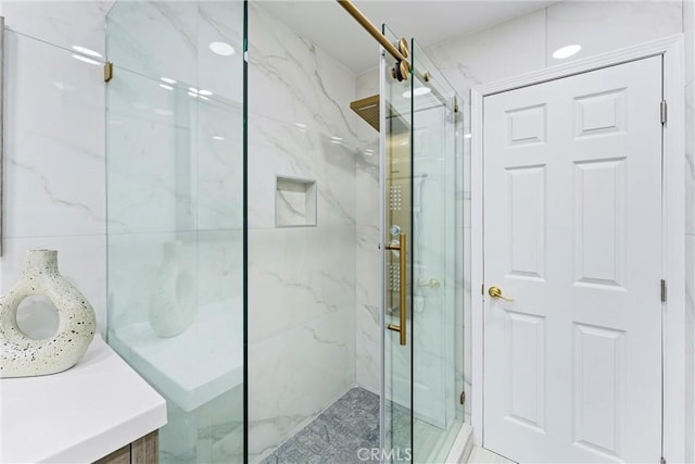 4802 Brookway Ave, Yorba Linda, CA 92886 - bathroom with a marble finish shower and vanity