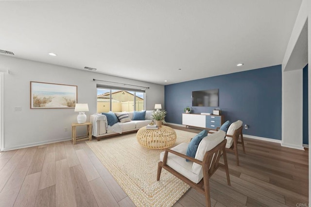 28339 Levi Way, Menifee, CA 92585 - living area featuring wood finished floors and recessed lighting