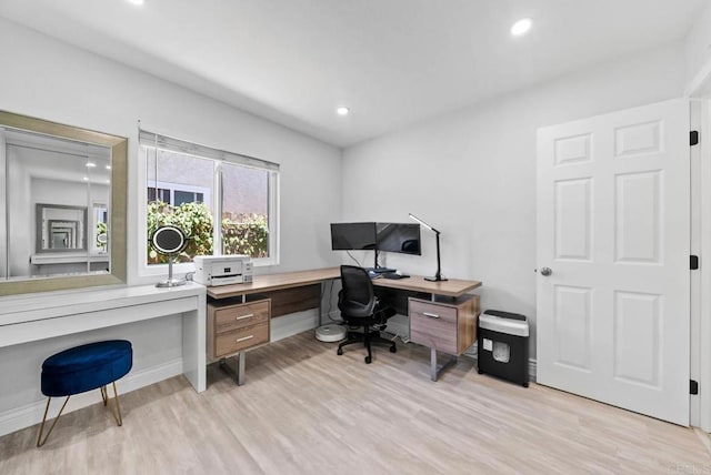 7971 Jade Coast Rd, San Diego, CA 92126 - office area featuring light wood-style floors and recessed lighting
