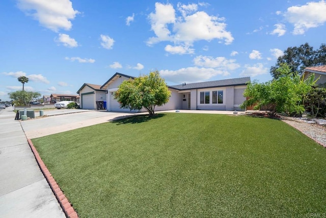 7971 Jade Coast Rd, San Diego, CA 92126 - ranch-style house featuring driveway, a garage, and a front yard