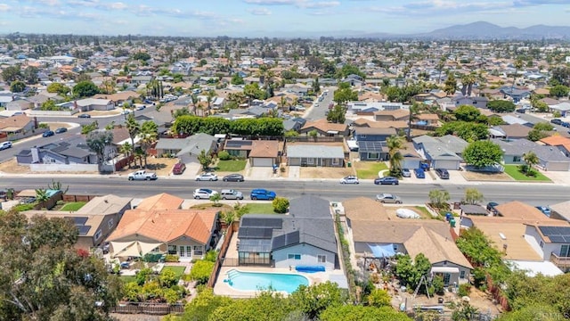 7971 Jade Coast Rd, San Diego, CA 92126 - aerial view of residential area featuring a mountainous background and a pool