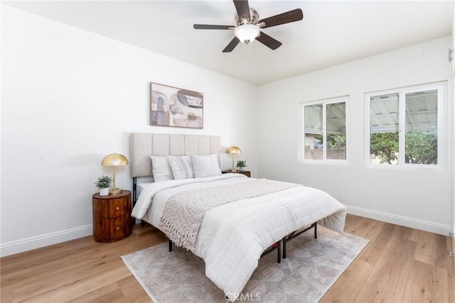 2283 Gaviota Ave, Signal Hill, CA 90755 - bedroom featuring light wood finished floors and a ceiling fan