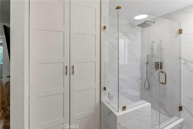 2151 Stonefield Pl, Riverside, CA 92506 - bathroom featuring a marble finish shower