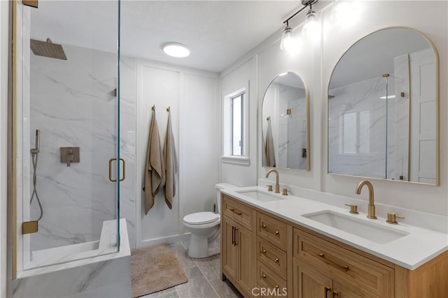 2151 Stonefield Pl, Riverside, CA 92506 - bathroom with a marble finish shower and double vanity