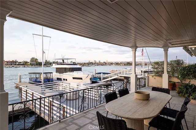 816 Via Lido Nord, Newport Beach, CA 92663 - view of patio featuring a water view and a floating dock