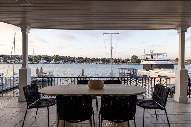 816 Via Lido Nord, Newport Beach, CA 92663 - view of patio with a water view and outdoor dining area
