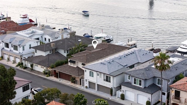 816 Via Lido Nord, Newport Beach, CA 92663 - aerial perspective of suburban area featuring a large body of water