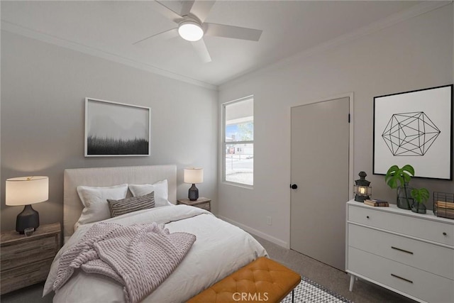 11490 Autumn St, Adelanto, CA 92301 - bedroom with ornamental molding, carpet flooring, and ceiling fan