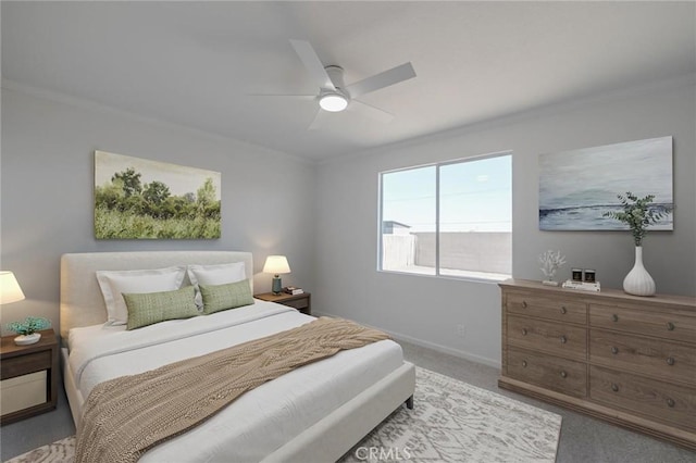 11490 Autumn St, Adelanto, CA 92301 - bedroom featuring carpet flooring, crown molding, and ceiling fan