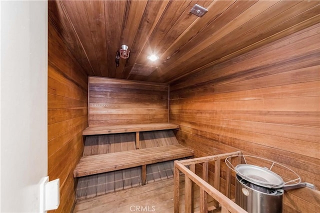 358 S Gramercy Pl Unit 201, Los Angeles, CA 90020 - relaxing sauna / steam room with wooden ceiling and wood walls
