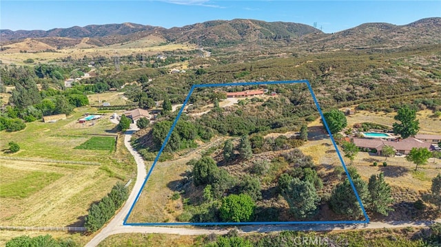 14320 Kiptree Dr, Lake Hughes, CA 93532 - aerial view of property's location with property boundaries highlighted