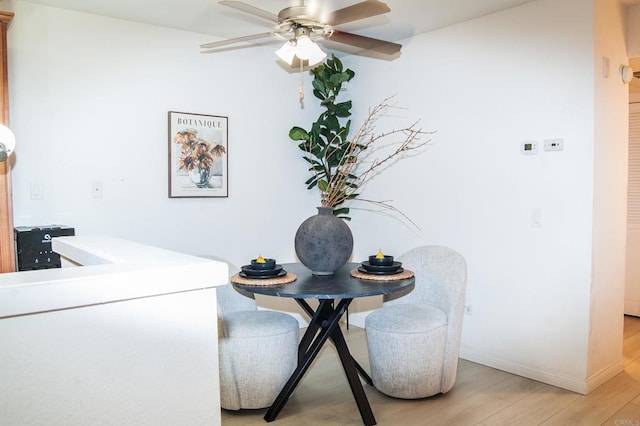 12191 Cuyamaca College Dr E Unit 703, San Diego, CA 92019 - dining area featuring light wood finished floors and a ceiling fan