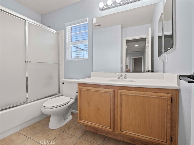 28323 Roman Ct, Saugus, CA 91350 - full bathroom with vanity, tile patterned flooring, and bath / shower combo with glass door