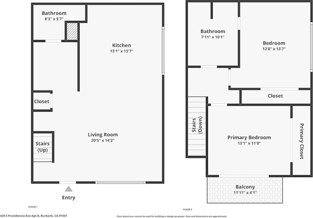 429 E Providencia Ave Unit B, Burbank, CA 91501 - view of floor plan / room layout