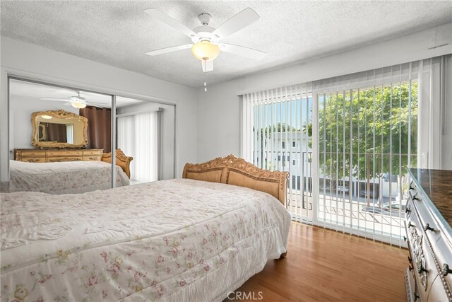 429 E Providencia Ave Unit B, Burbank, CA 91501 - bedroom with multiple windows, wood finished floors, a textured ceiling, and a closet