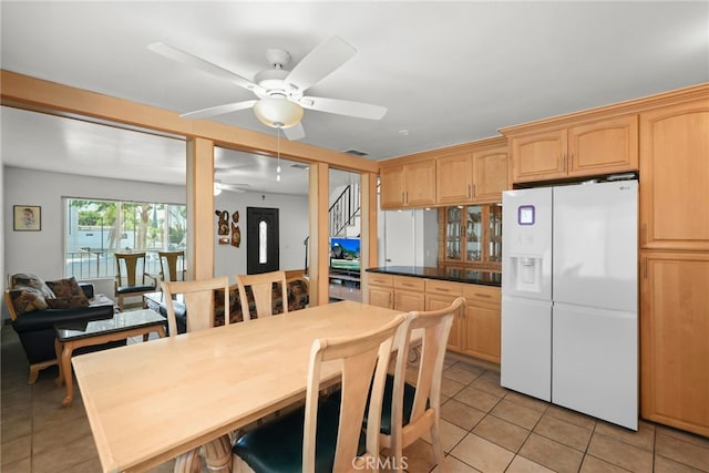 429 E Providencia Ave Unit B, Burbank, CA 91501 - dining room with ceiling fan and light tile patterned floors