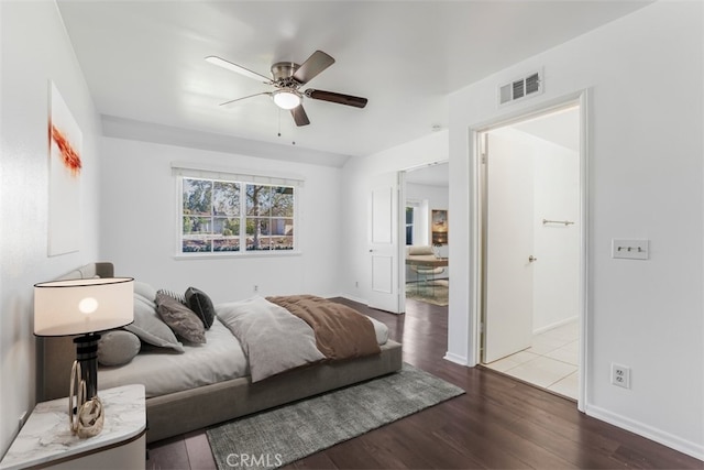 6304 Tamarind St, Oak Park, CA 91377 - bedroom with wood finished floors and a ceiling fan