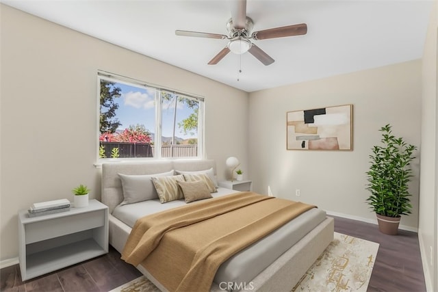 6304 Tamarind St, Oak Park, CA 91377 - bedroom featuring dark wood-style flooring and a ceiling fan