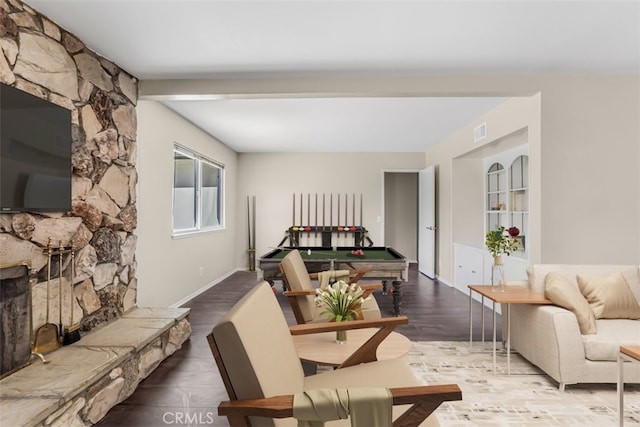 6304 Tamarind St, Oak Park, CA 91377 - living area featuring billiards table and wood finished floors
