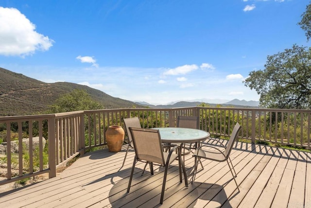 1480 Round Potrero Rd, Potrero, CA 91963 - wooden deck with a mountain view and outdoor dining space