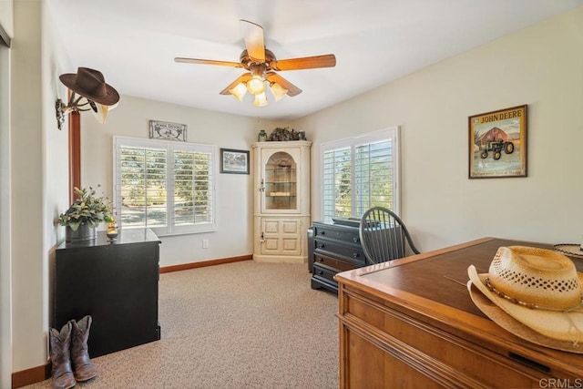 1480 Round Potrero Rd, Potrero, CA 91963 - office area with a ceiling fan and light carpet