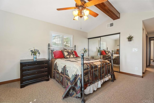 1480 Round Potrero Rd, Potrero, CA 91963 - bedroom with carpet, a closet, and a ceiling fan