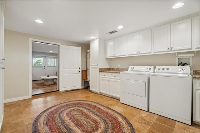 1480 Round Potrero Rd, Potrero, CA 91963 - laundry area with washer and dryer, cabinet space, and recessed lighting