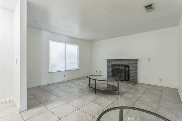 44740 Jefferson Ct, Lancaster, CA 93535 - unfurnished living room featuring a fireplace and tile patterned flooring