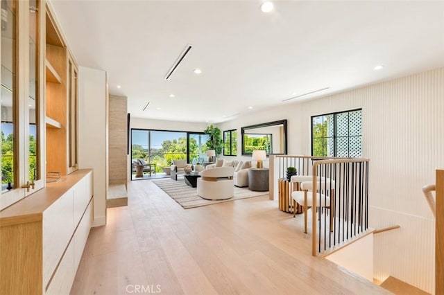 13817 Valley Vista Blvd, Sherman Oaks, CA 91423 - living room featuring light wood-style floors and recessed lighting