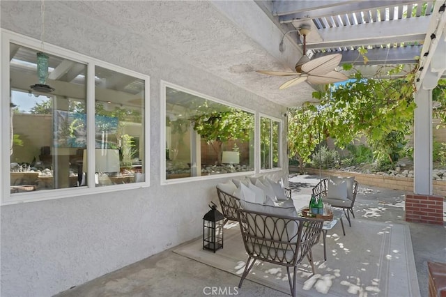 24622 Cresta Ct, Laguna Hills, CA 92653 - view of patio / terrace with a ceiling fan and a pergola