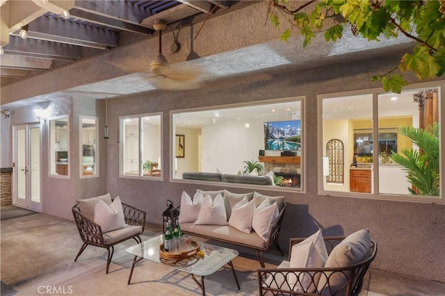 24622 Cresta Ct, Laguna Hills, CA 92653 - view of patio / terrace with an outdoor hangout area and french doors