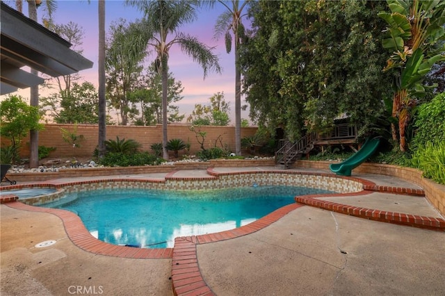 24622 Cresta Ct, Laguna Hills, CA 92653 - view of swimming pool featuring a fenced backyard, a patio, and a pool with connected hot tub