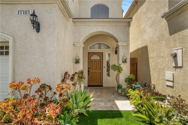 17787 Merridy St, Northridge, CA 91325 - entrance to property featuring stucco siding