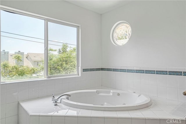 17787 Merridy St, Northridge, CA 91325 - full bathroom with a jetted tub and healthy amount of natural light