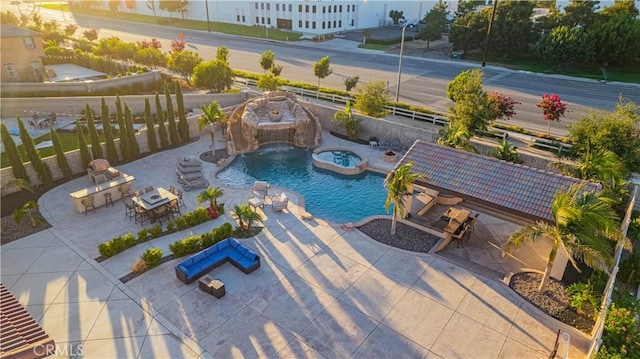 11715 Periwinkle Pl, Jurupa Valley, CA 91752 - view of swimming pool featuring a patio area and a pool with connected hot tub