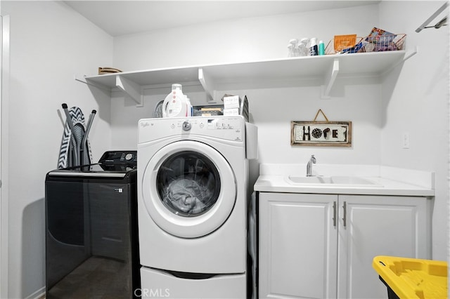 11715 Periwinkle Pl, Jurupa Valley, CA 91752 - laundry area featuring separate washer and dryer and cabinet space