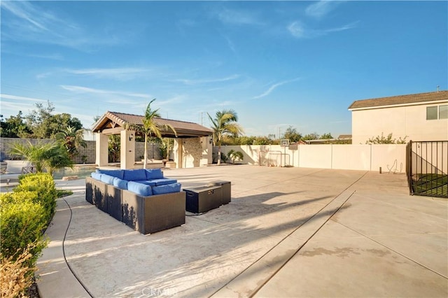 11715 Periwinkle Pl, Jurupa Valley, CA 91752 - view of patio featuring a gazebo and an outdoor hangout area